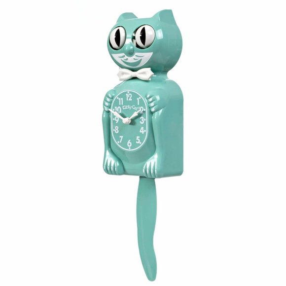 Ocean Waves Green Kitty-Cat Kit-Cat clock Kat Klock - Picture 3 of 4